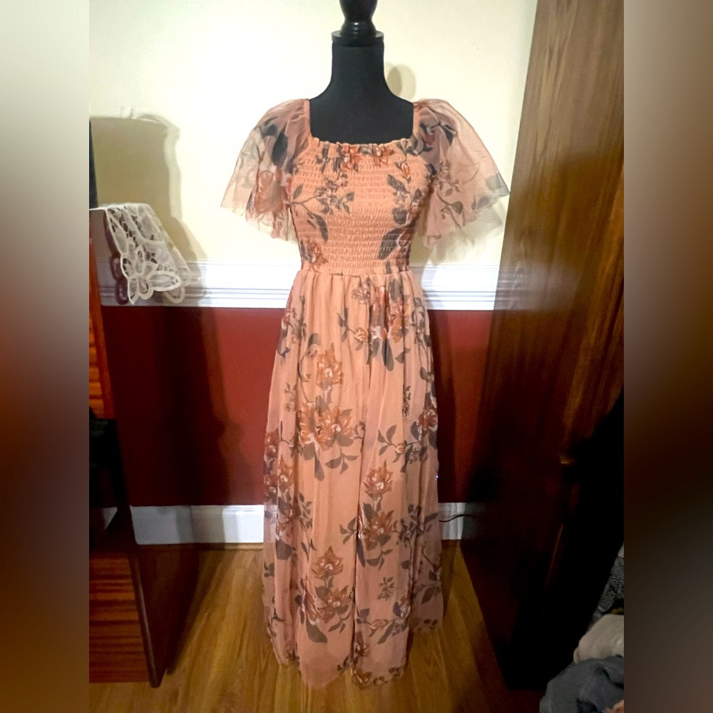 Baltic Born Pink Flutter Sleeve Sundress